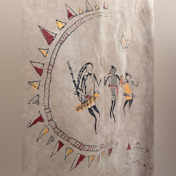 CHICO'S DESIGN Suede Leather Southwestern Graphic Jacket NWOT - Picture 3 of 11